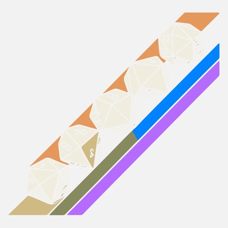 Retro Minimalist Polyhedral Dice Set Tabletop RPGP