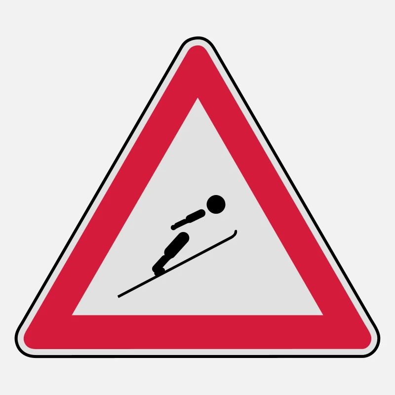 Köpfe einziehen, hier wird mit Ski gesprungen!