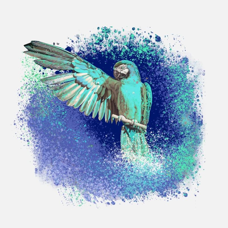perfich ara,oiseau,graffiti,mint,bleu,brush,spray