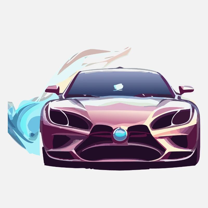 Voiture de course chromée devant le brouillard