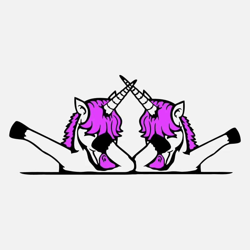 2 Licornes Dabbing Dab Danse Soirée Pose Geste Équipe