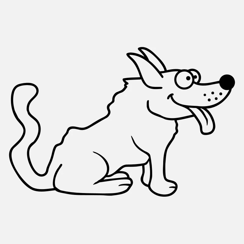 Cher chien tire la langue joyeusement