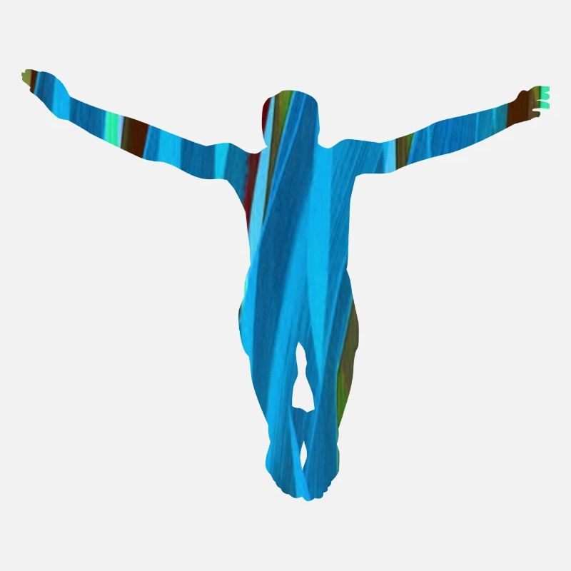 saut, cliffhanger, cavalier, graffiti, bleu