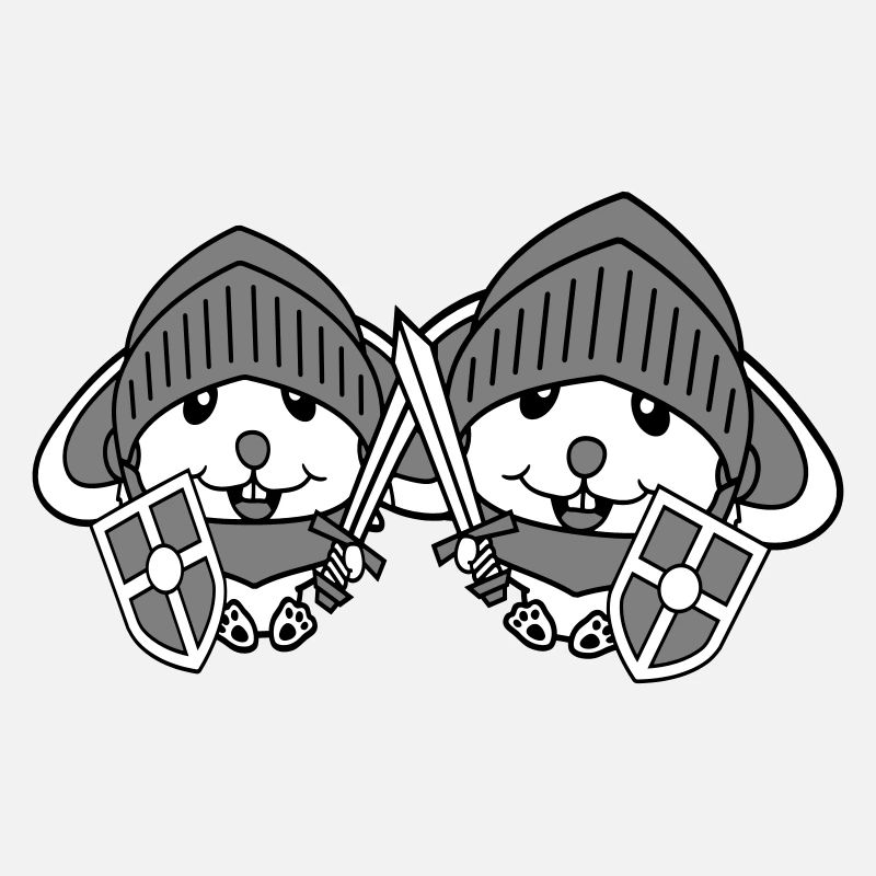 2 Bunnies Chevalier Épée Bouclier Armure Casque Héros