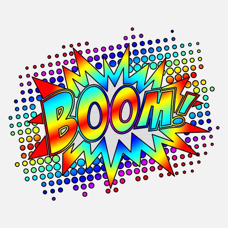 Comic Boom Explosion Speech Bubble Superhero Retro