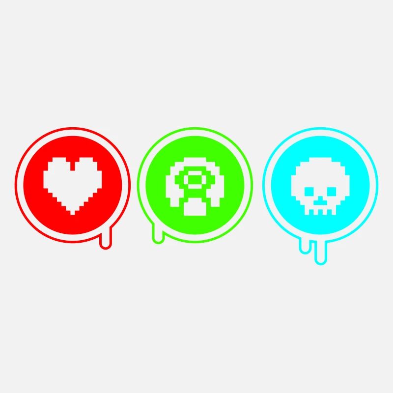 Amour, Rétro, Mort | Impression couleur librement sélectionnable!
