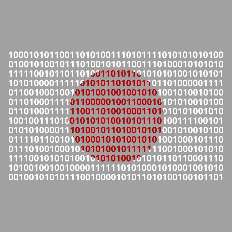 Japan Flagge Zahlen Binärcode Byte Bit Code