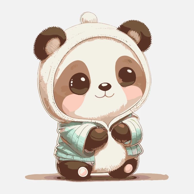 Panda Bear Panda Bear Mignon Mignon Bébé Cartoon Comic