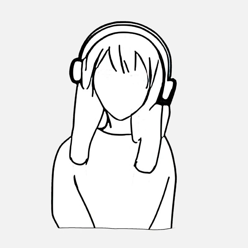 Manga Mädchen Kopfhörer cartoon anime