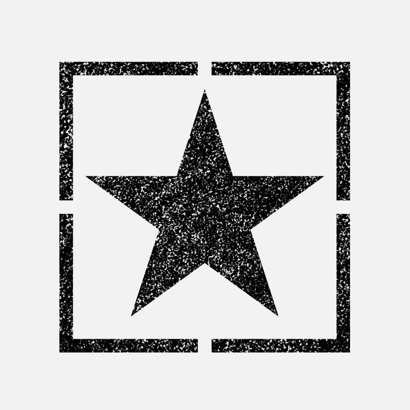 Sponge stencil Star inside square