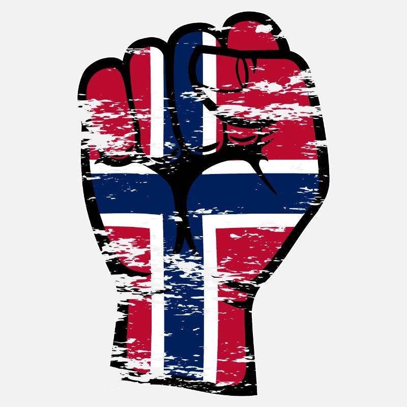 Drapeau de la Norvège poing à la main utilisé symbole