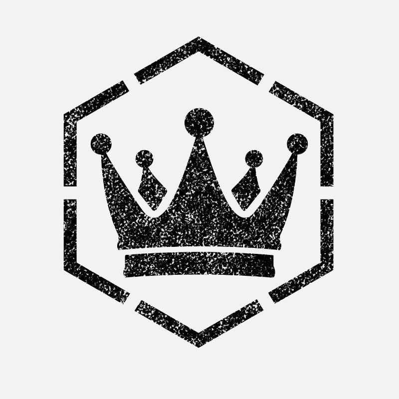 Sponge stencil Crown inside octagon