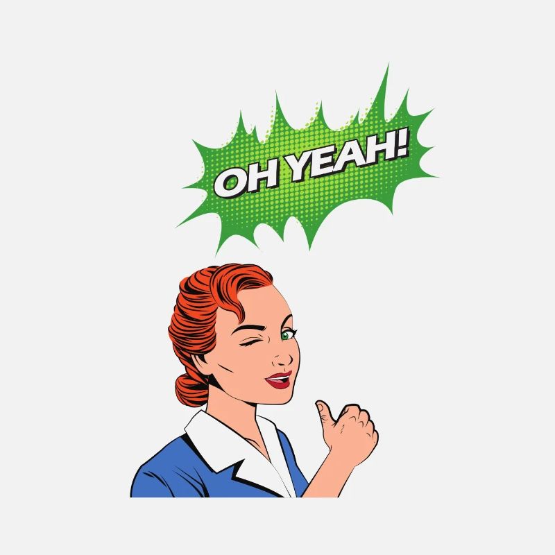 Oh yeah comic comic style cartoon speech bubble nerd