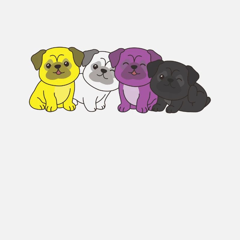 Nonbinary Flag Pug Pride LGBTQ chiens mignons