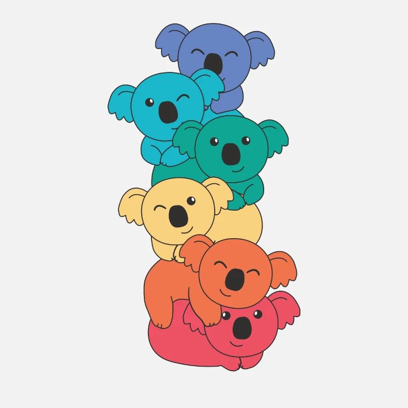 Rainbow Flag Pride LGBTQ Mignon Koala Stack
