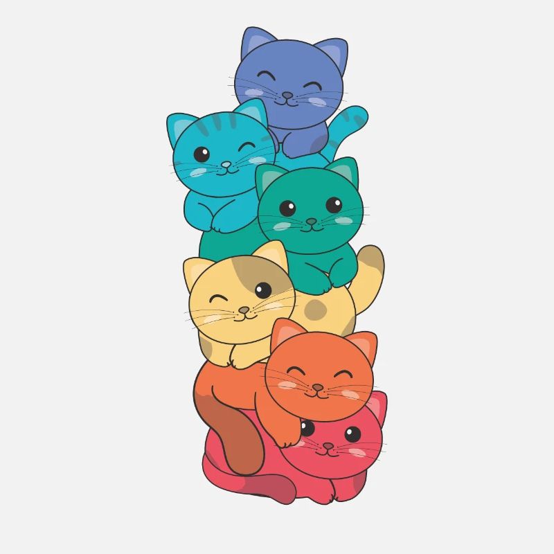 Rainbow Flag Pride LGBTQ Mignon Cat Stack