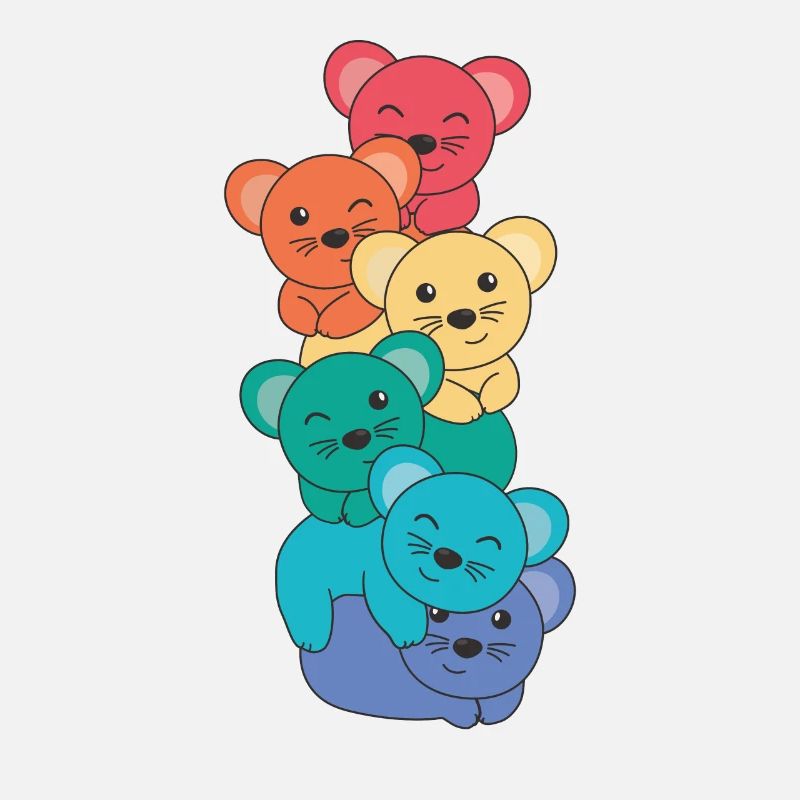 Rainbow Flag Pride LGBTQ Cute Mouse Stack