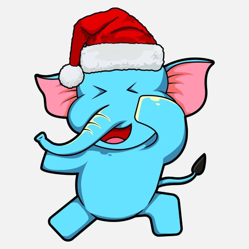 Zoo Tier Geschenk Dabbing Weihnachtsmann Elefant