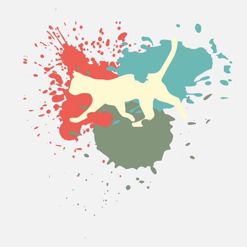 Éclaboussures de couleur rétro chat