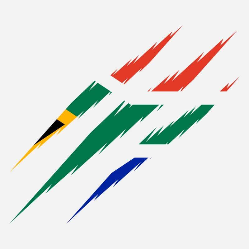 Drapeau de l'Afrique du Sud, griffe coupée, griffe