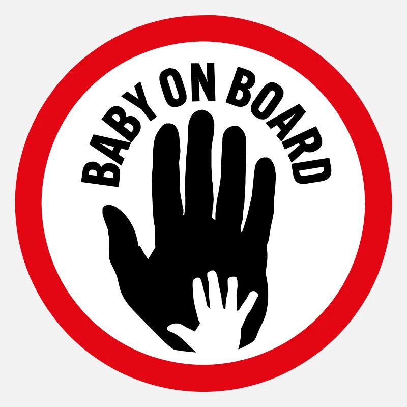 Bébé à bord main dans la main
