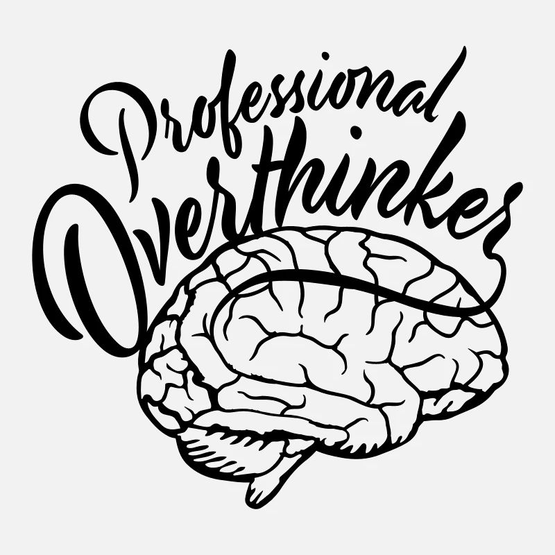 Professional Overthinker Funny Brooding Anxiety Logo