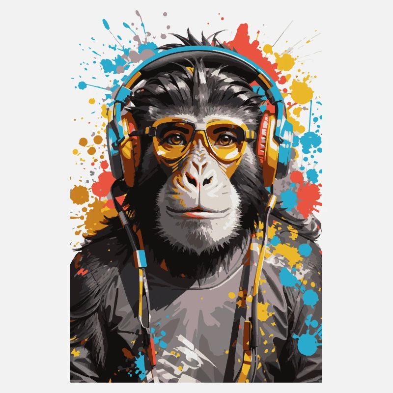 DJ singe Affen Graffiti Design
