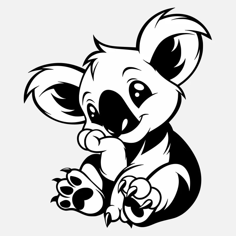Süßer Koala sitzt verspielt