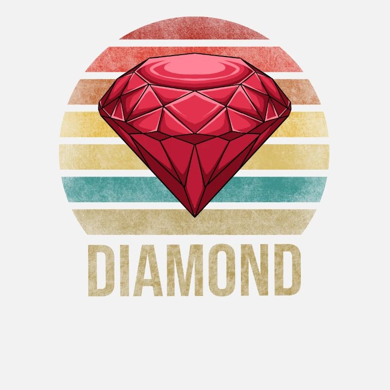 Ruby Gemstone Retro Sunset
