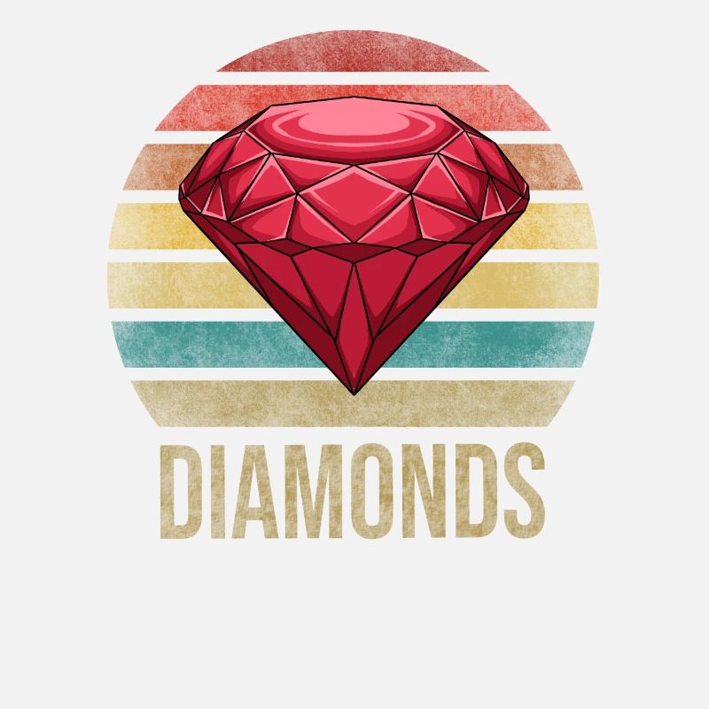 Ruby Gemstone Retro Sunset