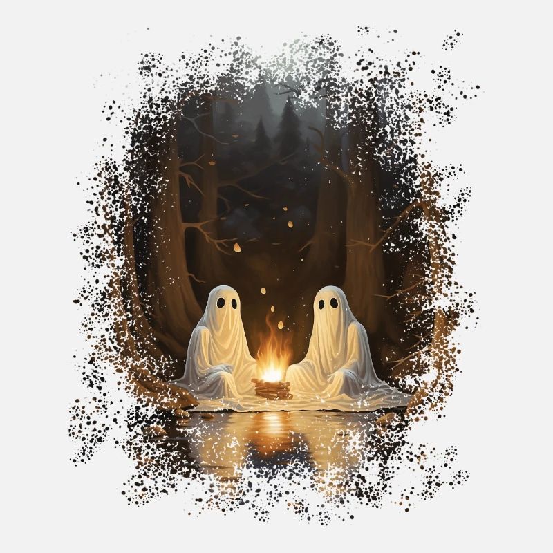 Vintage Ghost Campfire Camping Gothic Halloween