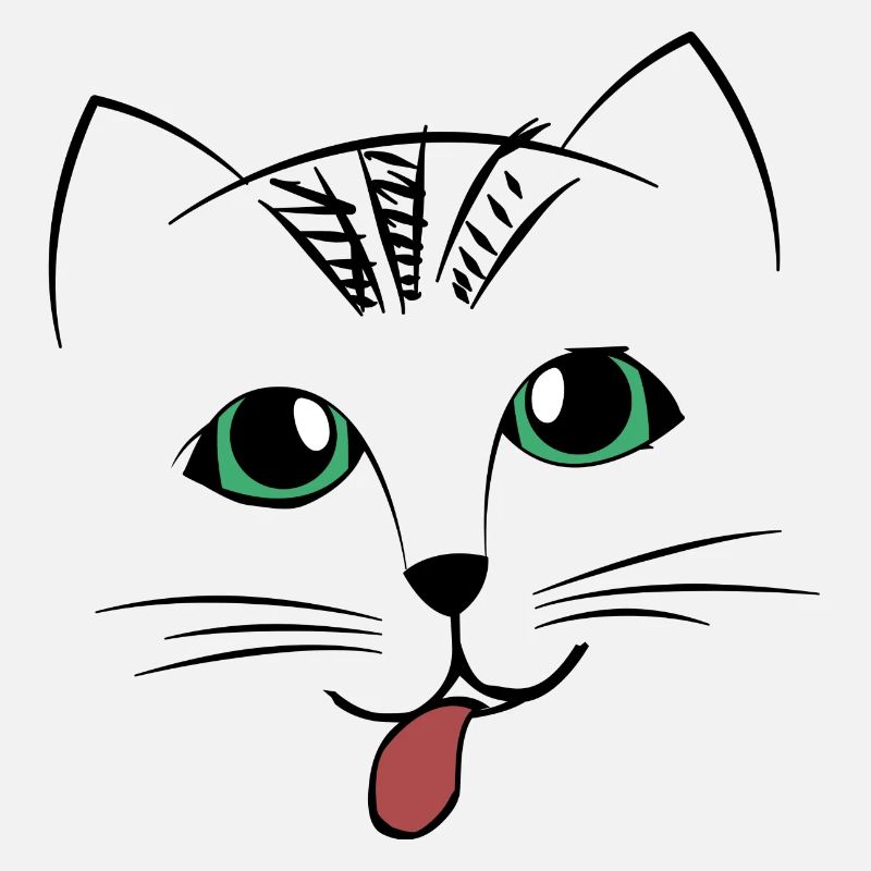 Visage de chat doux avec la langue