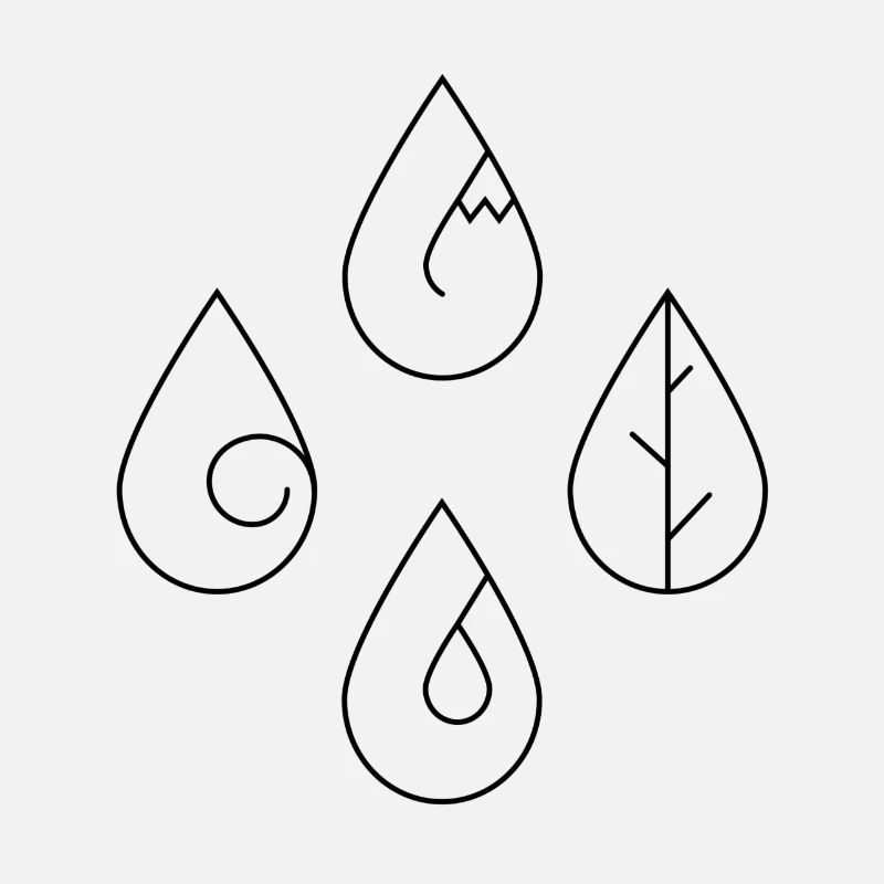 Elements in a Raindrop - black