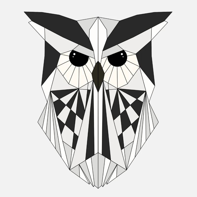 Weiße Eule geometrisch