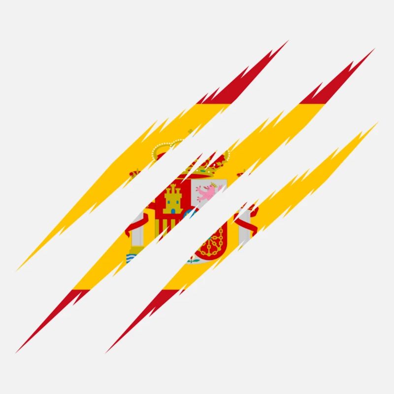 Spain flag scratch claws scratching cracks crack