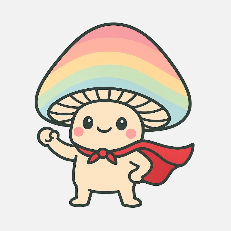 Conception de dessin animé de super-héros de champignon
