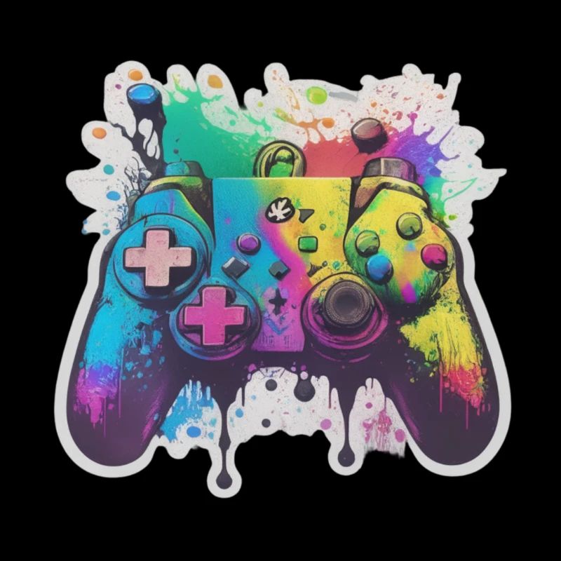 Gaming Controller Rainbow Splash
