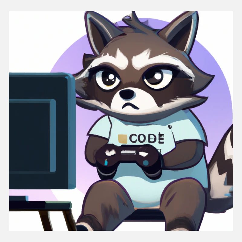 Racoon Playing Computer Games