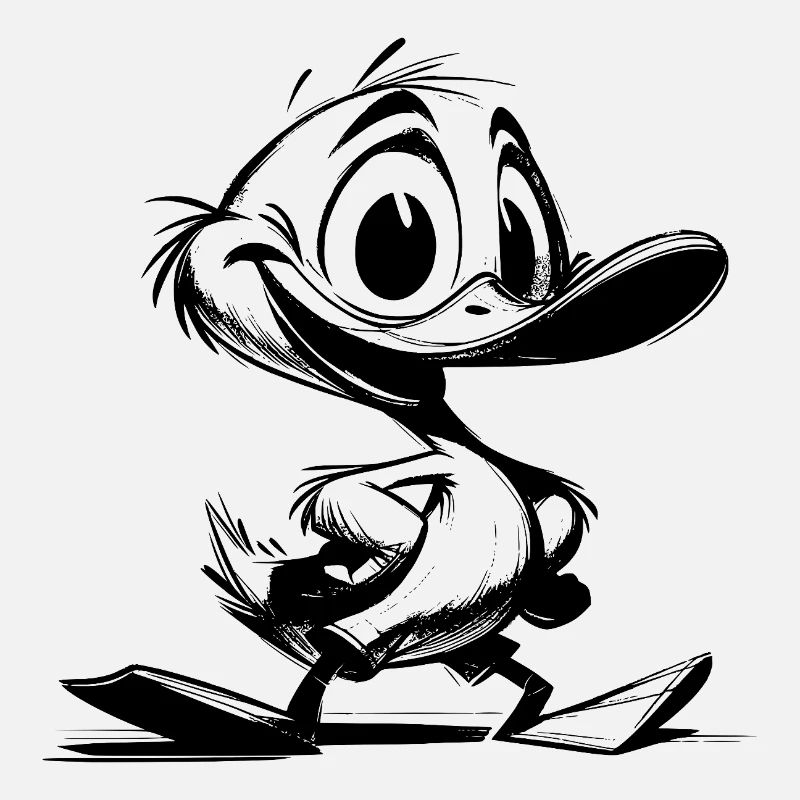 Bébé canard avec dessin de coup de bec géant