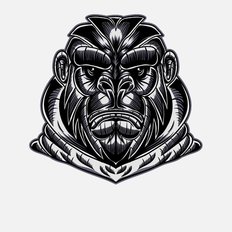Gorilla Silverback Black White Monkey Gift