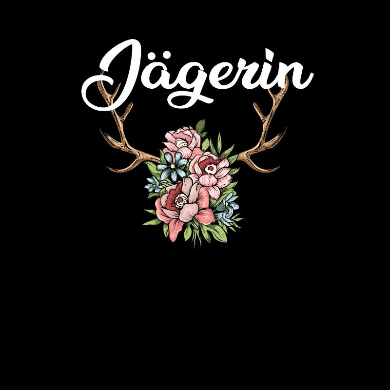 Jägerin Geweih Hirsch Rotwild Jäger Geschenk