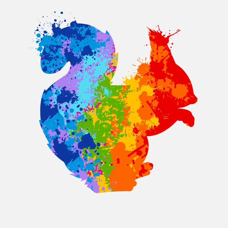 Écureuil éclabousseur de couleur Écureuil coloré