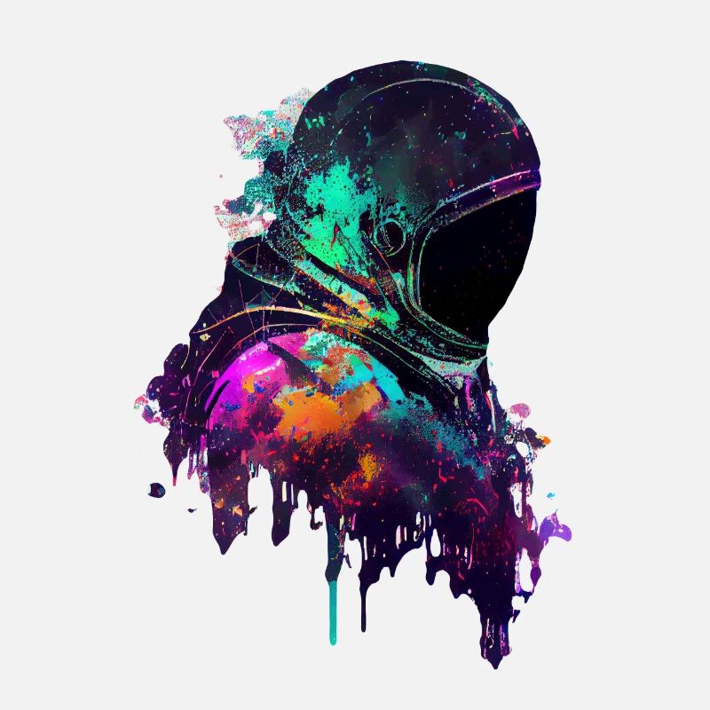 Outer Space Drippin Paint Art Fun Spaceman