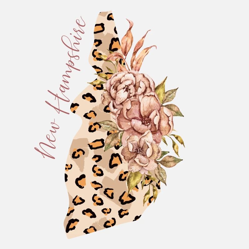 New Hampshire Leopard Pattern Map Leo
