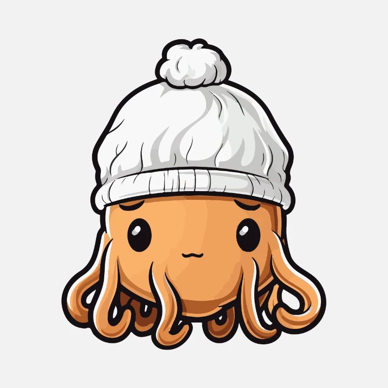 Oktopus Winter Krake Comic Niedlich