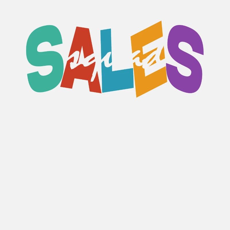 Équipe de vente Typographie colorée Conception Équipe de vente
