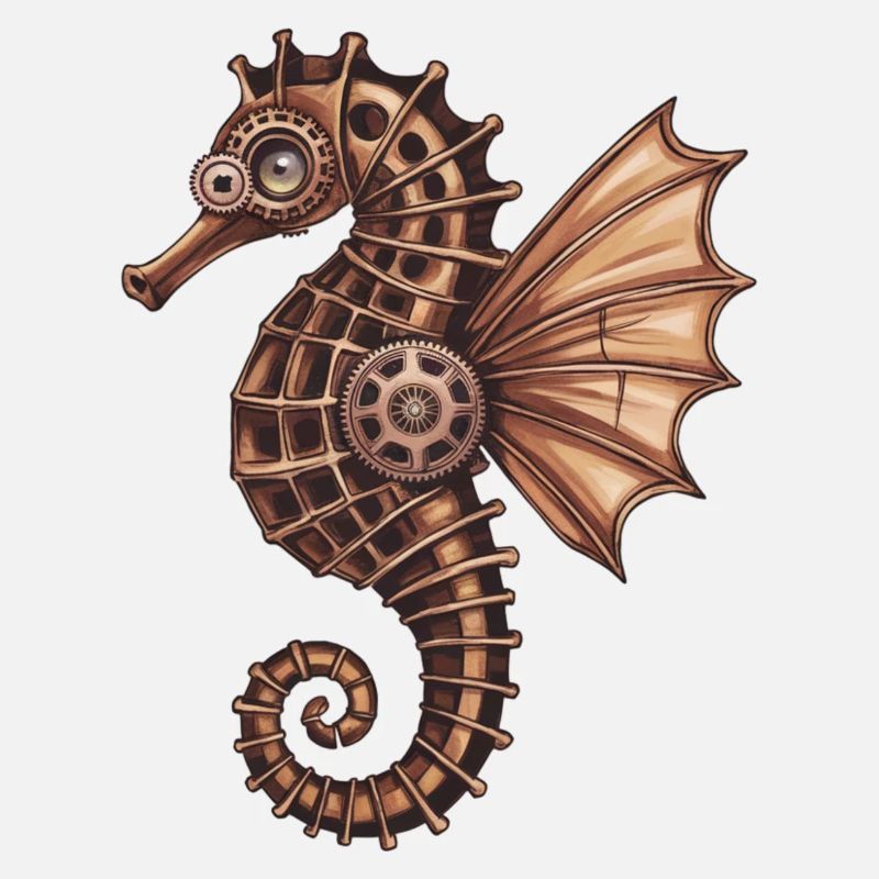 Design complexe d’hippocampe Steampunk