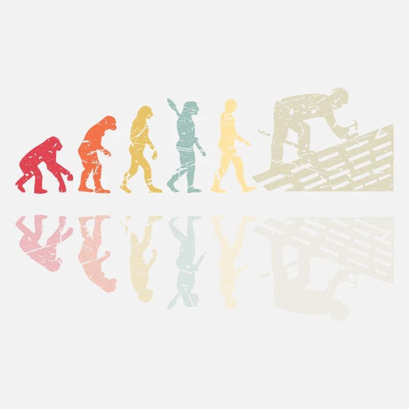 Couvreur Human Evolution Retro Vintage Construction