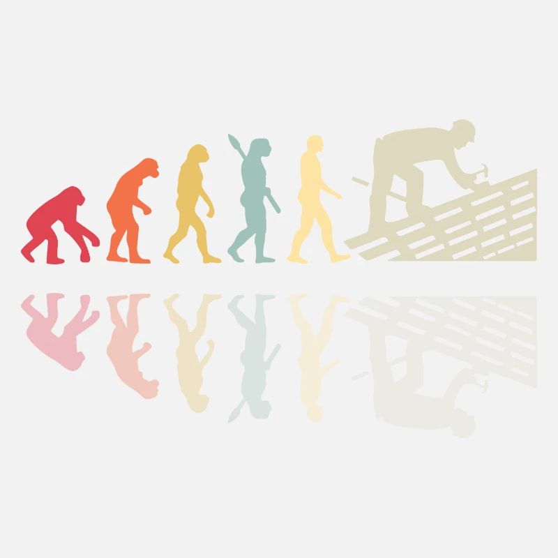 Couvreur Human Evolution Retro Vintage Construction