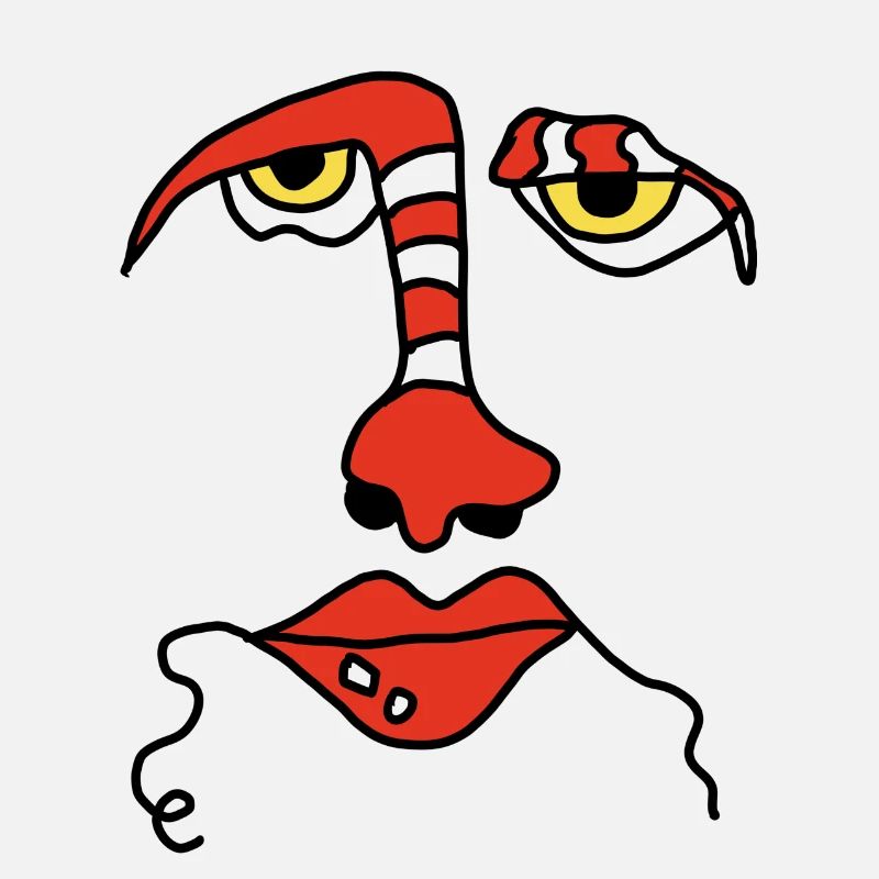 Visage abstrait avec rayures